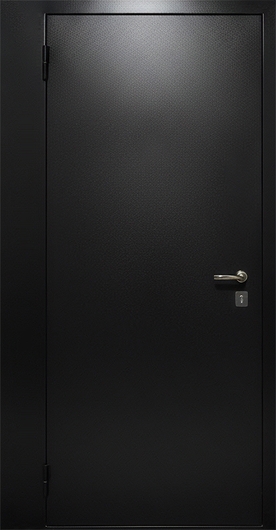 Входная дверь с боковой вставкой и черным полимерным напылением Входная дверь с боковой вставкой и черным полимерным напылением